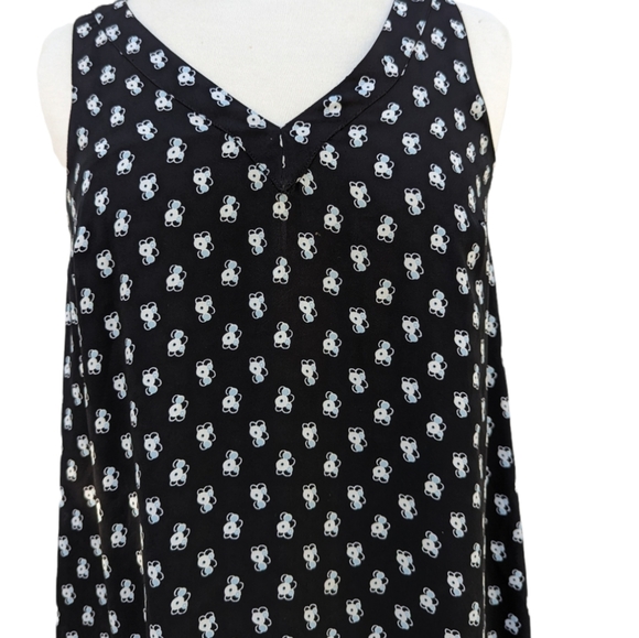 Ann Taylor LOFT Black Floral Print Sleeveless V-Neck Dress X-Small XS - Picture 5 of 6